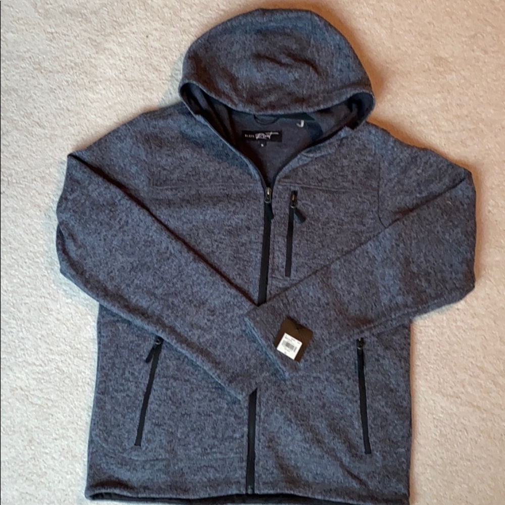 Black Rivet Mens sweater coat Medium zip up.
